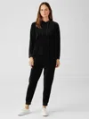 Eileen Fisher Cotton Velour Jogger Pant In Black