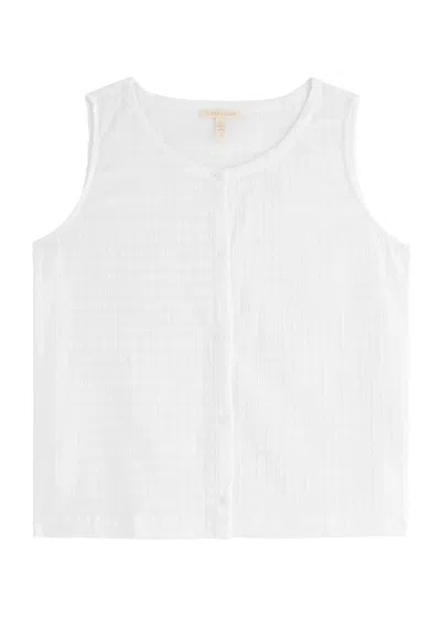 Eileen Fisher Cotton-voile Tank In White