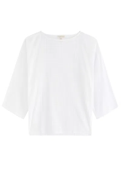 Eileen Fisher Cotton-voile Top In White