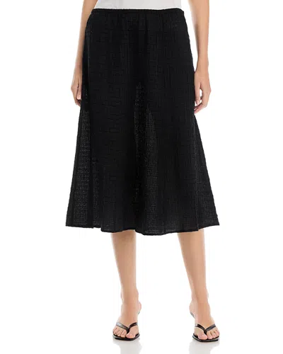 Eileen Fisher Cotton Voilie Box Midi Skirt In Black