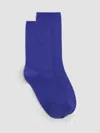 Eileen Fisher Cotton Waffle Crew Sock In Black