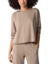 Eileen Fisher Crewneck Long Sleeve Crop Top In Biscuit