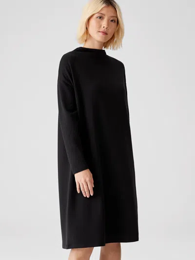 Eileen Fisher Cozy Brushed Terry Dress In Black