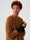 Eileen Fisher Cozy Brushed Terry Glovelettes In Black