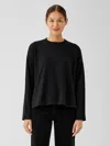 Eileen Fisher Cozy Brushed Terry Hug Box-top In Black