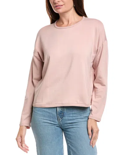Eileen Fisher Cozy Brushed Terry Hug Box Top In Pink