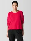 Eileen Fisher Cozy Brushed Terry Hug Box-top In Red