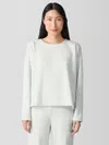 Eileen Fisher Cozy Brushed Terry Hug Box-top In White