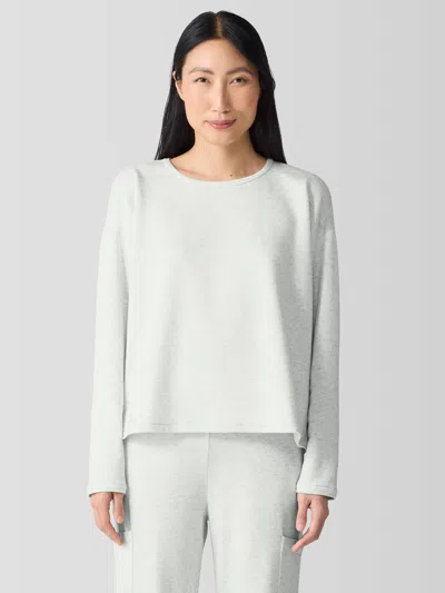 Eileen Fisher Cozy Brushed Terry Hug Box-top In White