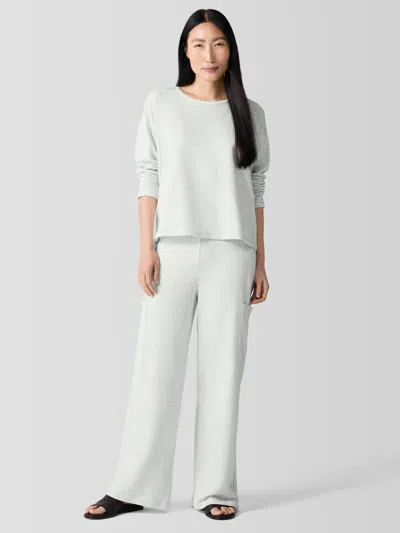 Eileen Fisher Cozy Brushed Terry Hug Cargo Pant In Sea Salt