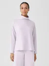 Eileen Fisher Cozy Brushed Terry Hug Funnel Neck Box-top In Purple