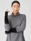 Eileen Fisher Cozy Brushed Terry Hug Glovelettes In Black