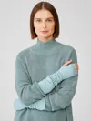 Eileen Fisher Cozy Brushed Terry Hug Glovelettes In Green