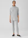 Eileen Fisher Cozy Brushed Terry Hug High-waisted Leggings In Gray