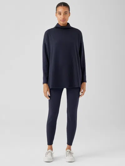Eileen Fisher Cozy Brushed Terry Hug High-waisted Leggings In Black