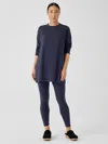Eileen Fisher Cozy Brushed Terry Hug High-waisted Leggings In Blue