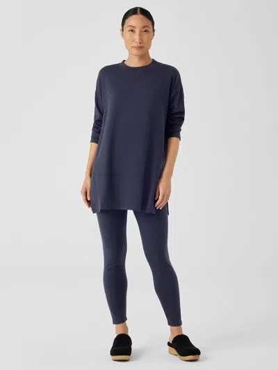 Eileen Fisher Cozy Brushed Terry Hug High-waisted Leggings In Black