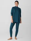 Eileen Fisher Cozy Brushed Terry Hug High-waisted Leggings In Blue