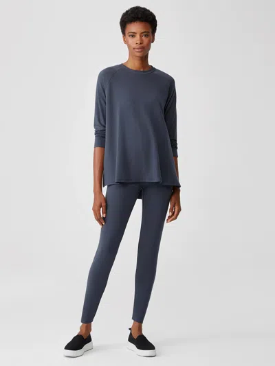 Eileen Fisher Cozy Brushed Terry Hug High-waisted Leggings In Blue