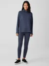Eileen Fisher Cozy Brushed Terry Hug High-waisted Sleep Leggings In Blue