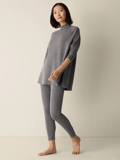 Eileen Fisher Cozy Brushed Terry Hug High-waisted Leggings In Gray