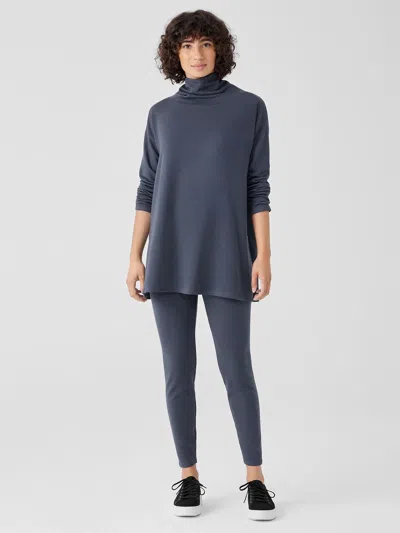 Eileen Fisher Cozy Brushed Terry Hug High-waisted Leggings In Gray
