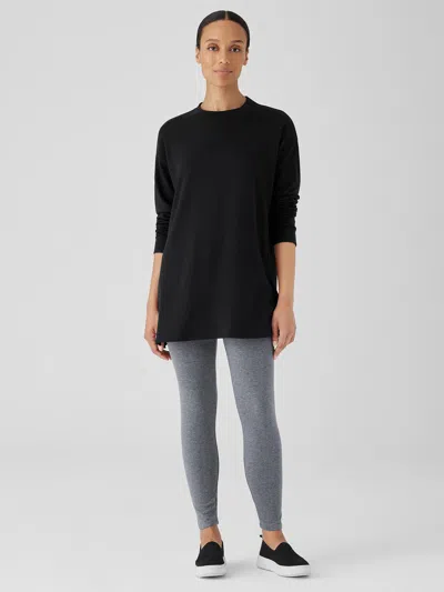 Eileen Fisher Cozy Brushed Terry Hug High-waisted Leggings In Gray