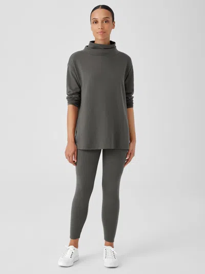 Eileen Fisher Cozy Brushed Terry Hug High-waisted Leggings In Green