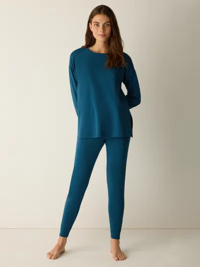 Eileen Fisher Cozy Brushed Terry Hug High-waisted Leggings In Green