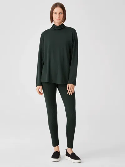 Eileen Fisher Cozy Brushed Terry Hug High-waisted Leggings In Green