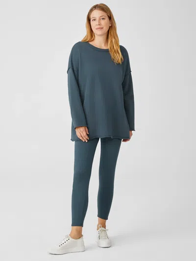 Eileen Fisher Cozy Brushed Terry Hug High-waisted Leggings In Green