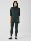 Eileen Fisher Cozy Brushed Terry Hug High-waisted Leggings In Green