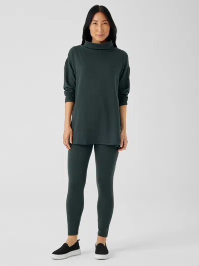 Eileen Fisher Cozy Brushed Terry Hug High-waisted Leggings In Green