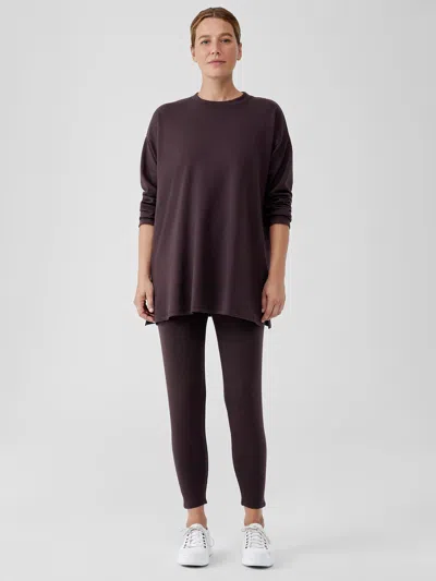 Eileen Fisher Cozy Brushed Terry Hug High-waisted Leggings In Purple