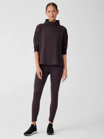 Eileen Fisher Cozy Brushed Terry Hug High-waisted Leggings In Brown