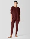 Eileen Fisher Cozy Brushed Terry Hug High-waisted Leggings In Red