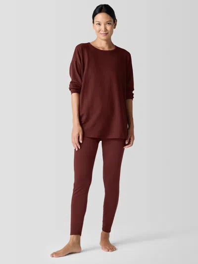 Eileen Fisher Cozy Brushed Terry Hug High-waisted Leggings In Red