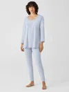 Eileen Fisher Cozy Brushed Terry Hug High-waisted Sleep Leggings In Blue