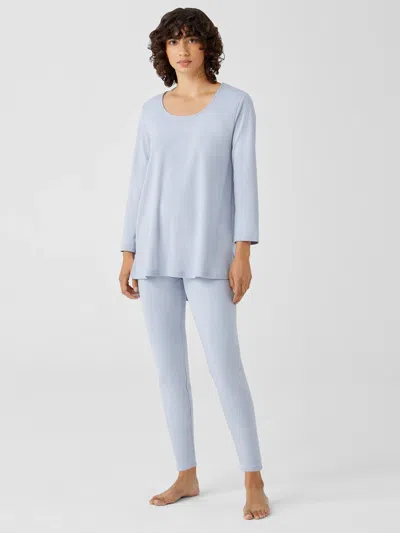 Eileen Fisher Cozy Brushed Terry Hug High-waisted Sleep Leggings In Blue