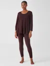 Eileen Fisher Cozy Brushed Terry Hug High-waisted Sleep Leggings In Brown