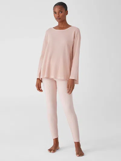 Eileen Fisher Cozy Brushed Terry Hug High-waisted Sleep Leggings In Pink