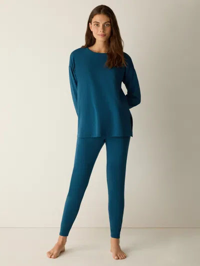 Eileen Fisher Cozy Brushed Terry Hug High-waisted Leggings In Atlantis