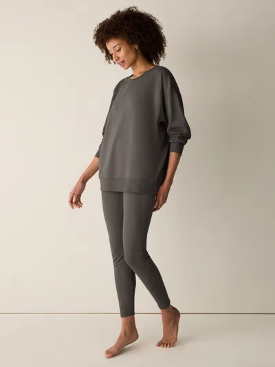 Eileen Fisher Cozy Brushed Terry Hug High-waisted Leggings In Cobblestone