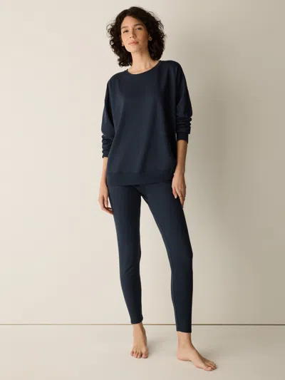 Eileen Fisher Cozy Brushed Terry Hug High-waisted Leggings In Maritime