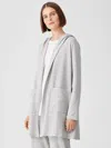 Eileen Fisher Cashmere Silk Bliss Hooded Cardigan