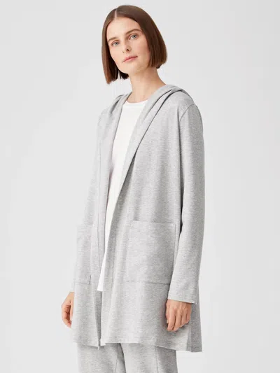 Eileen Fisher Cozy Brushed Terry Hug Hooded Jacket