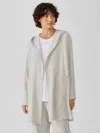 Eileen Fisher Cozy Brushed Terry Hug Hooded Jacket In Gray