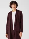 Eileen Fisher Cozy Brushed Terry Hug Hooded Jacket In Purple