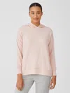 Eileen Fisher Cozy Brushed Terry Hug Hooded Top In White