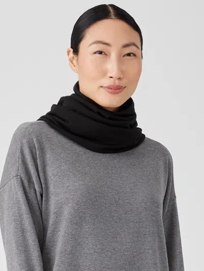 Eileen Fisher Cozy Brushed Terry Hug Infinity Scarf In Black